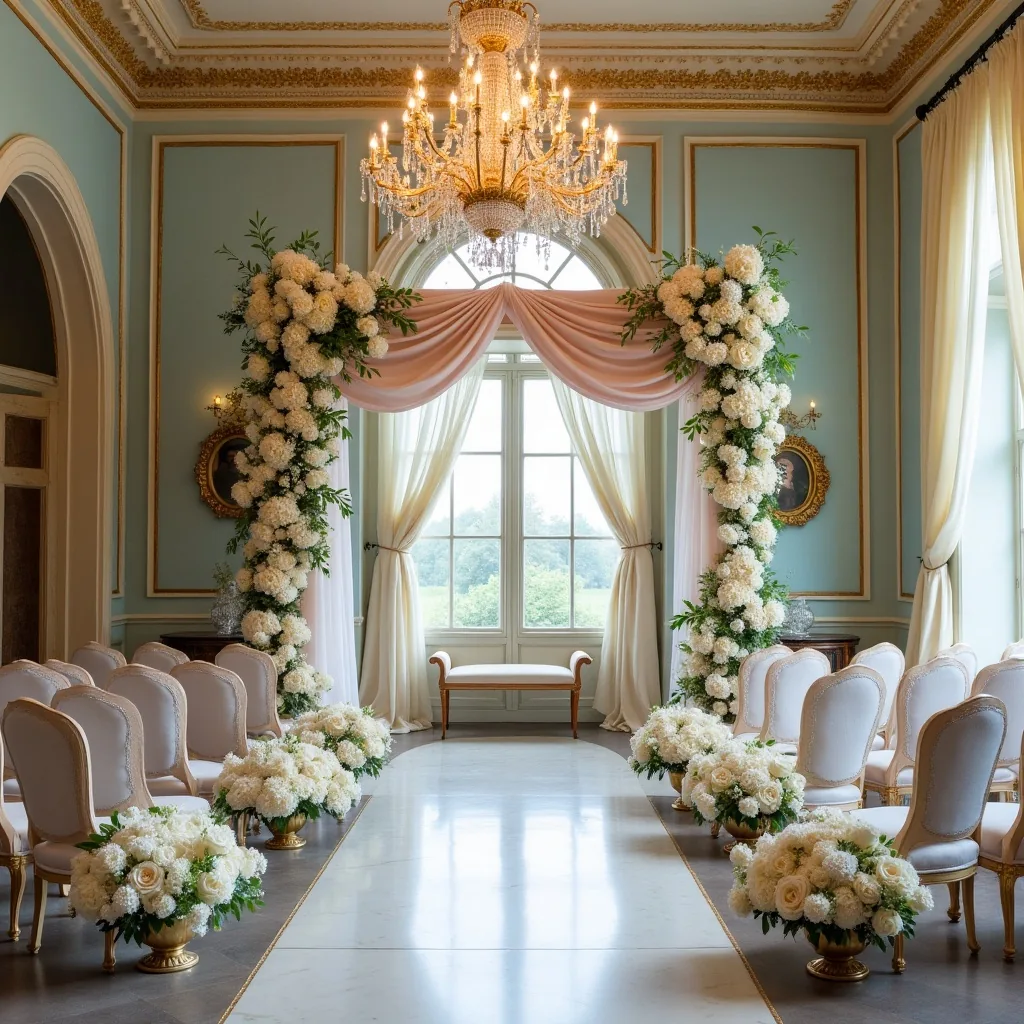 Concepto de Boda Bridgerton: La Regencia: azul pastel, marfil y oro