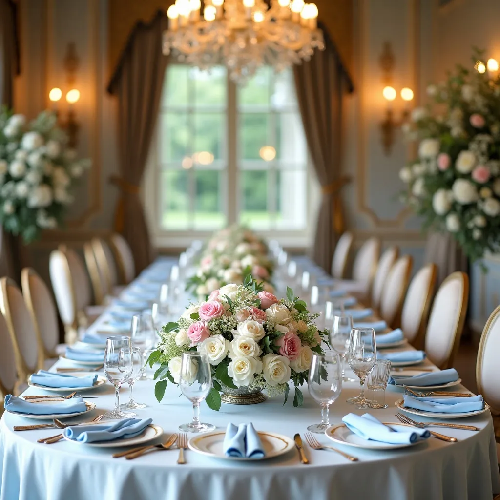 Concepto: La mesa para una boda bridgerton (IA)