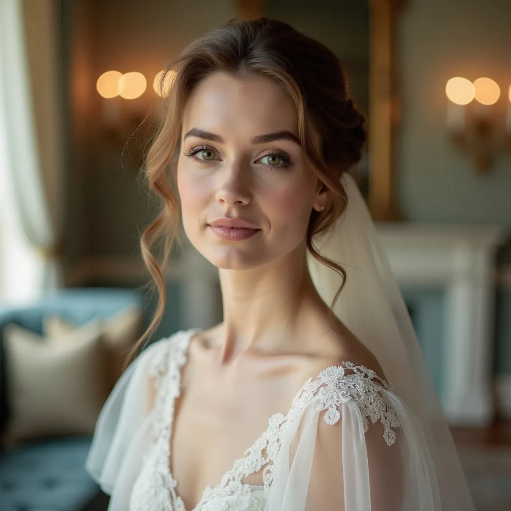 Concepto: La novia para una boda bridgerton (IA)