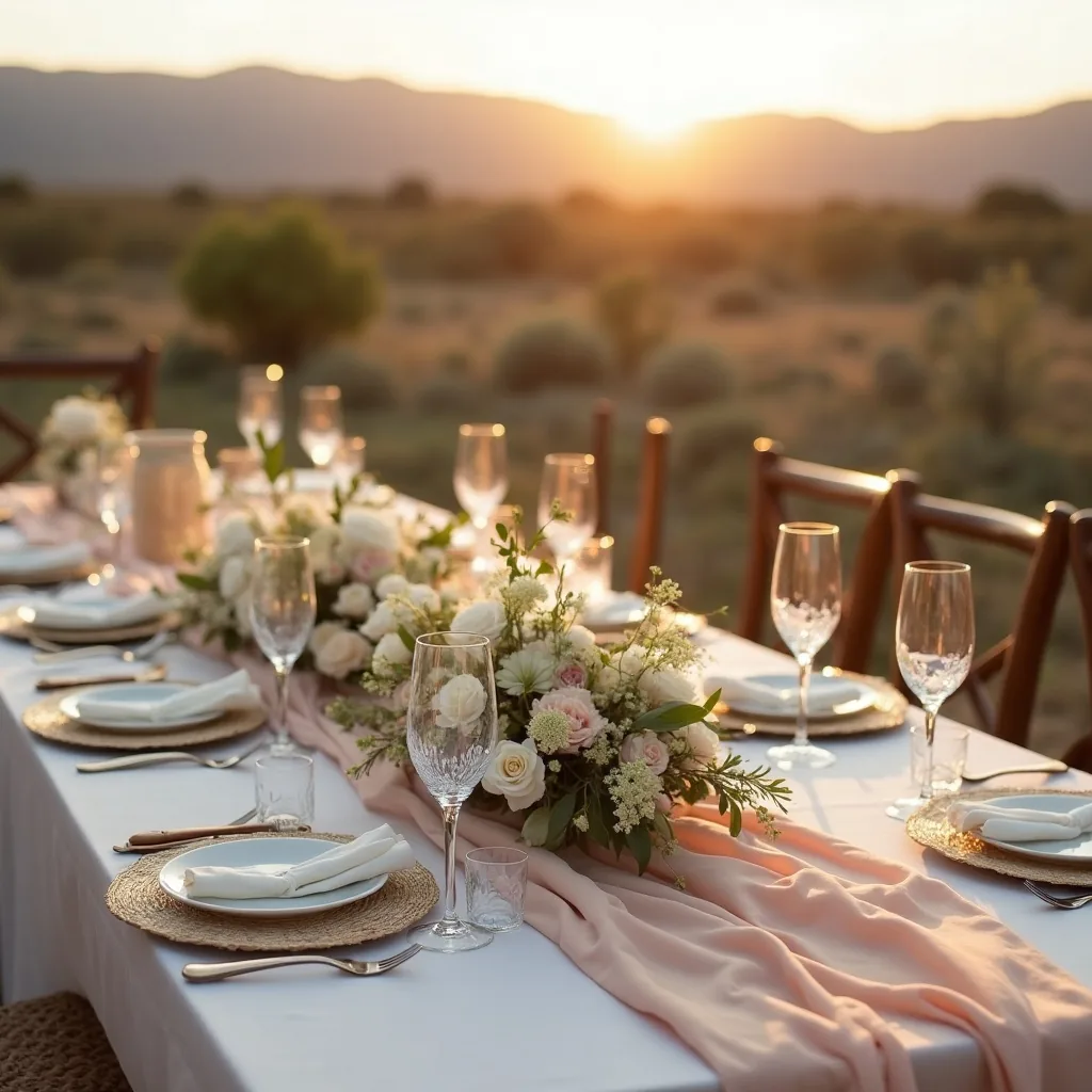Concepto: La mesa para una boda elopement (IA)