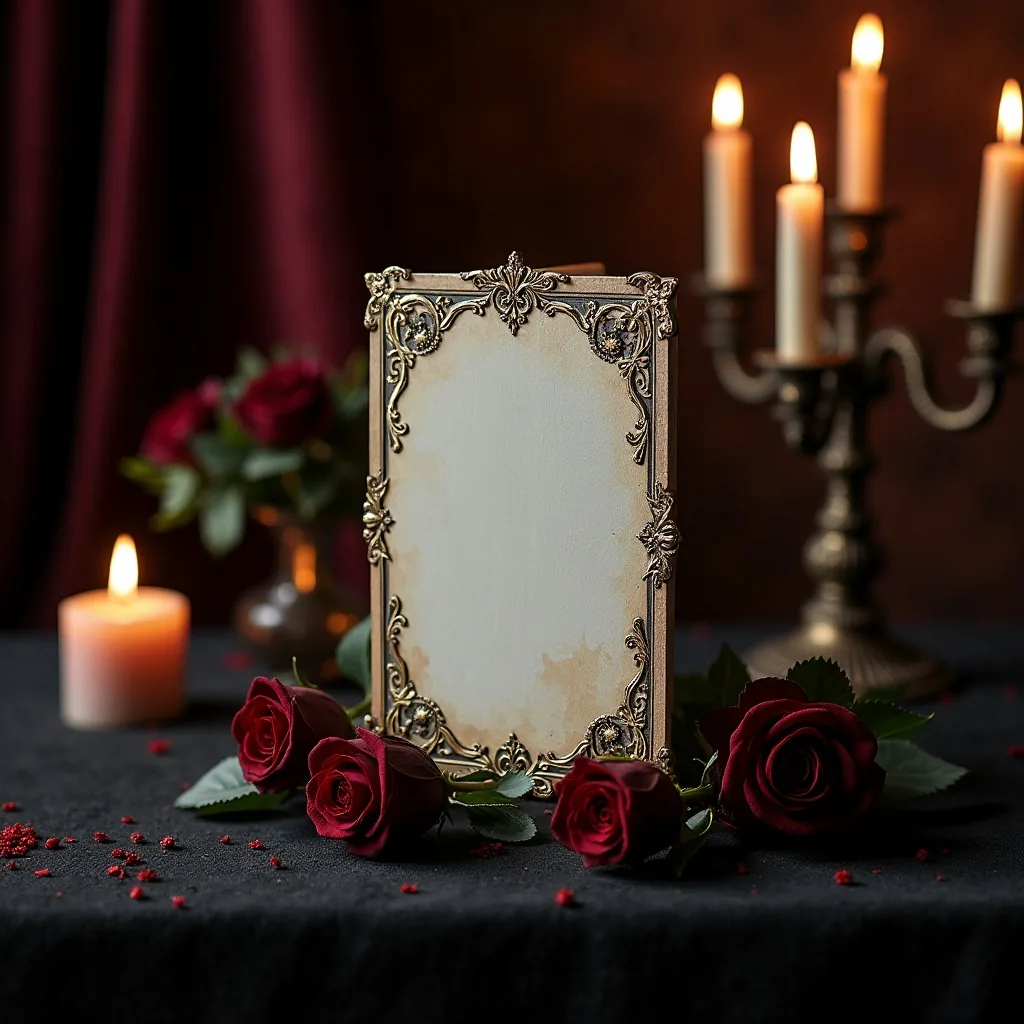 Concepto: La invitación para una boda gótica (IA)