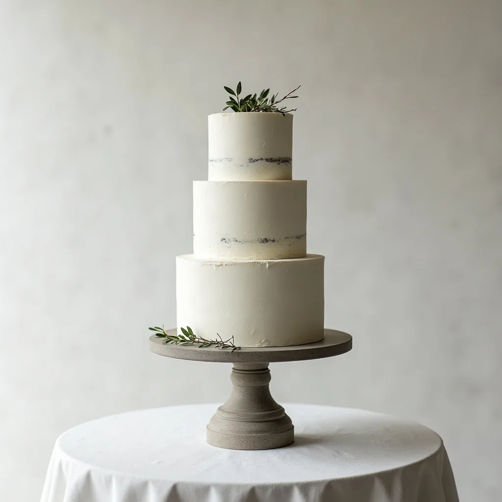 Concepto: La tarta para una boda minimalista (IA)